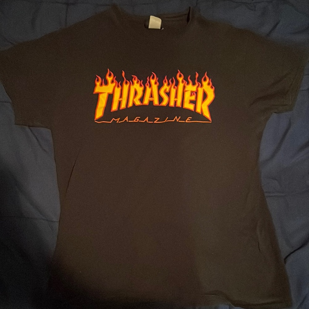 Used but Excellent Condition Fire Logo Thrasher, Medium, Black